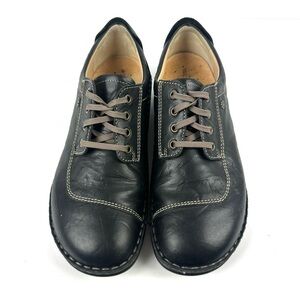 Finn Lexington Comfort Shoes Womens 9.5‎ Black Leather Lace Up Mens 7.5 EU 40